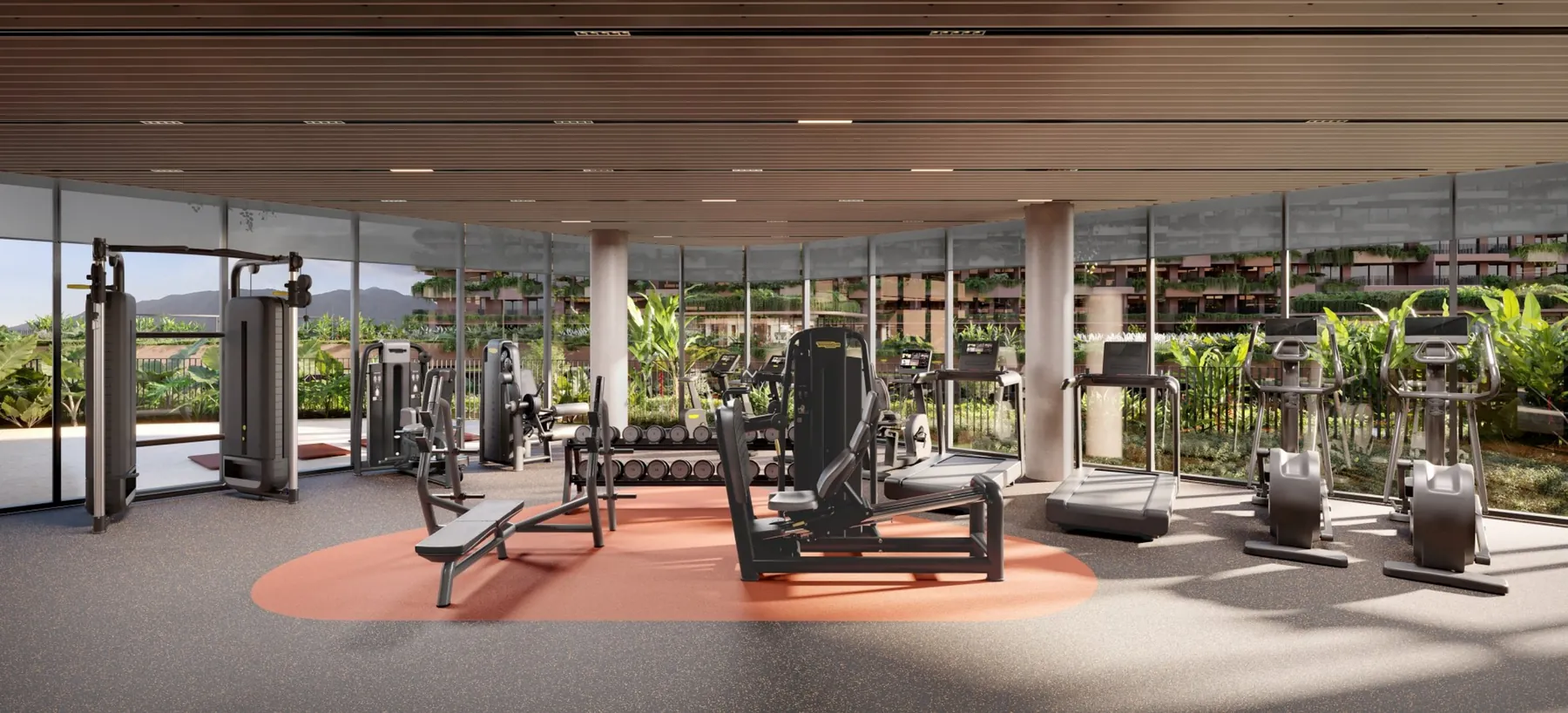 Academia do TERRA All Resort com vista para o verde