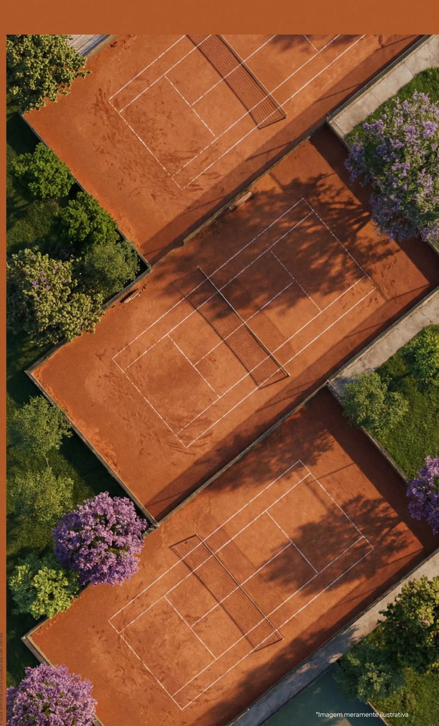 Vista aérea das quadras de saibro do Rafa Nadal Tennis Center
